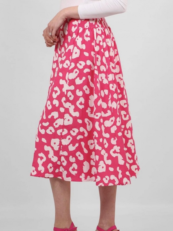 Leopard Skirt - Hot Pink